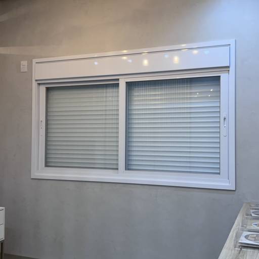 Janela Integrada Automática de Alumínio Branco