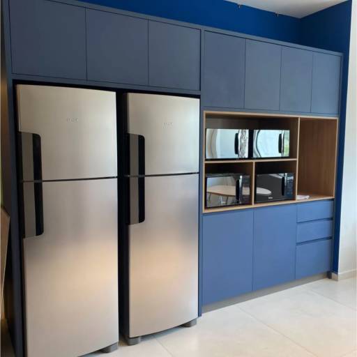 Projeto de Móveis Planejados realizado para a empresa Lyncas por MOBID Marcenaria