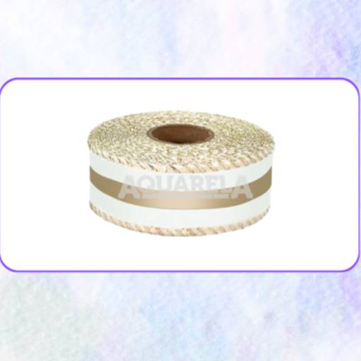 FITA TNT LAMÊ - BRANCO/DOURADO por Aquarela Fitas