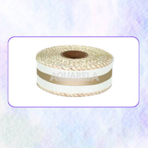 FITA TNT LUREX - BRANCO/DOURADO por Aquarela Fitas