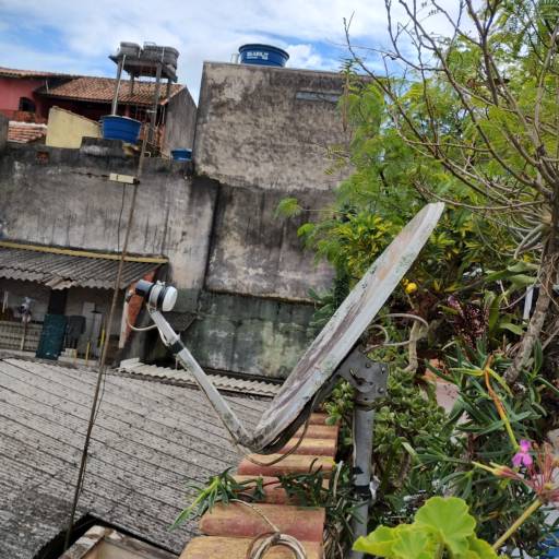 Antena Banda Ku StarOne C2 70w instalada para um ponto no bairro Vila Guarará em Santo André em 04/02/2025