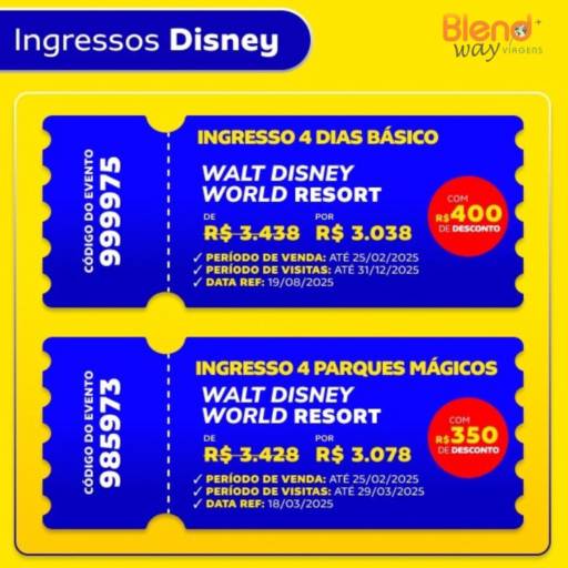 Ofertas Imperdíveis de Ingressos para a Disney com a Blend Way Viagens em Mineiros! por Blend Way Viagens