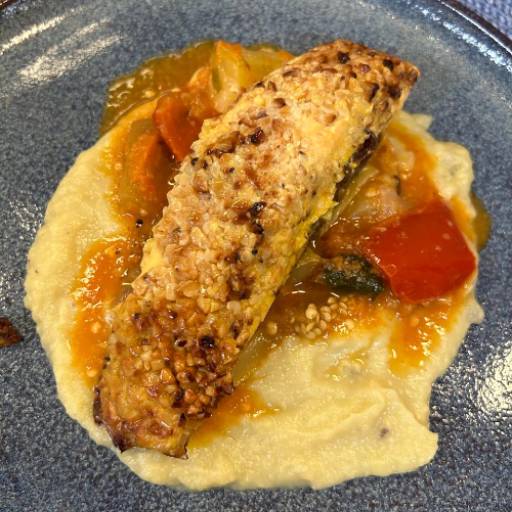 Salmão na castanha de caju