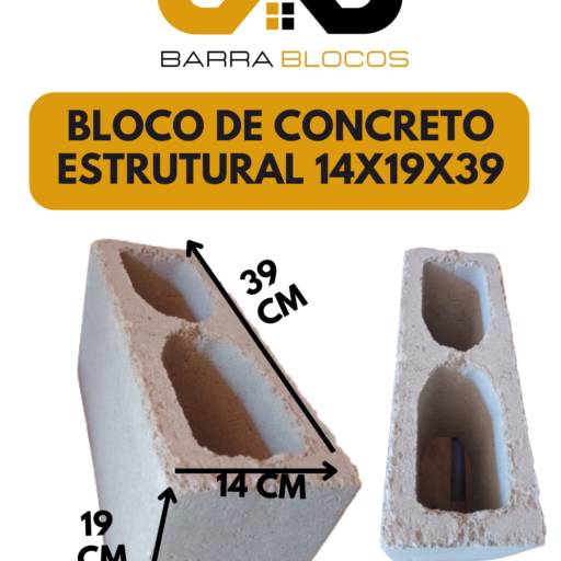 Bloco de Concreto 14x19x39 – Resistência e Eficiência em Barra Bonita, SP