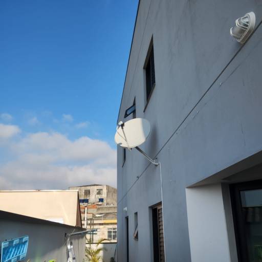 Antena parabólica banda Ku StarOne C2 70w instalada para dois pontos com receptores Century MidiaBox B7 no bairro Vila Linda em Santo André em 03/03/2025