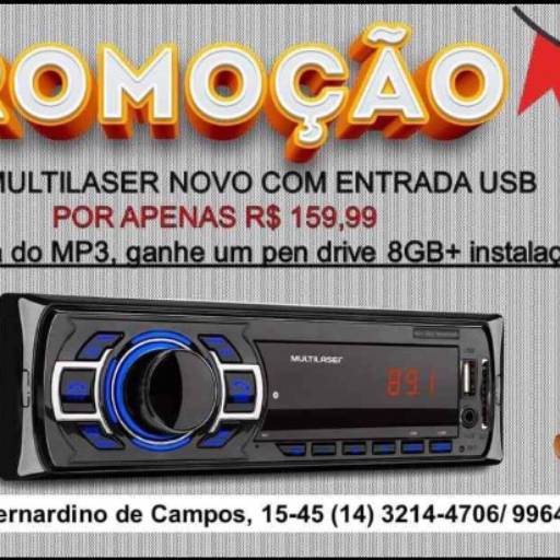 Rádio MP3 Multilaser com estrada USB