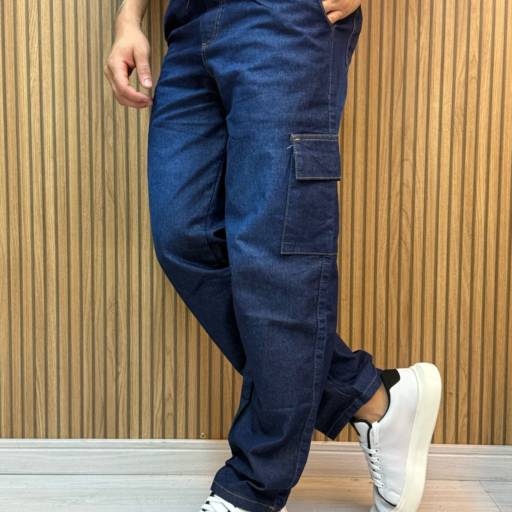 Calça Sarja Cargo por DK Multmarcas