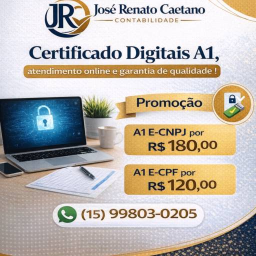 Certificado Digital A1 em Lençóis Paulista com emissão rápida
