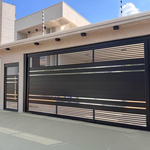 Portões em Alumínio Preto com Grades Sob Medida – São Manuel, SP
