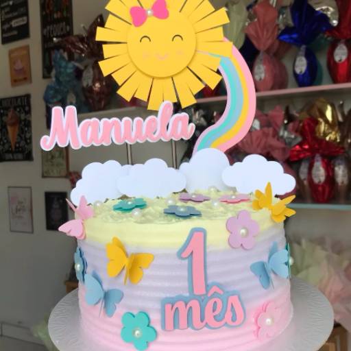 Comprar o produto de Bolo Mêsversário com Tema Personalizado – Lençóis Paulista, SP em Confeitarias pela empresa Cacau Mila em Lençóis Paulista, SP por Solutudo