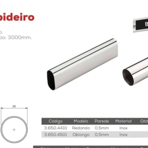 Tubo Cabideiro reforçado para móveis em Goiânia por Empório Do Marceneiro Ltda