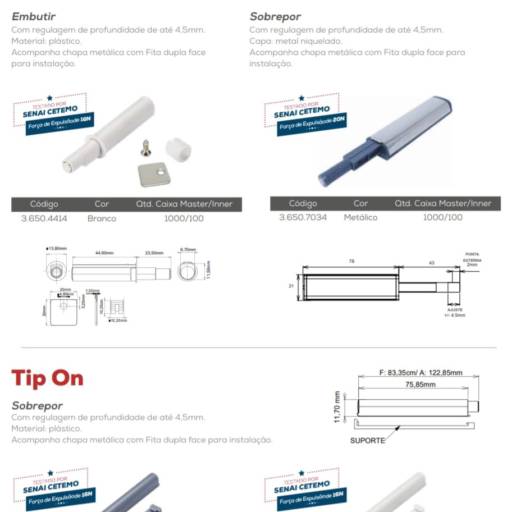 Pulsador Magnético – Embutir e Sobrepor com pronta entrega em Goiânia por Empório Do Marceneiro Ltda