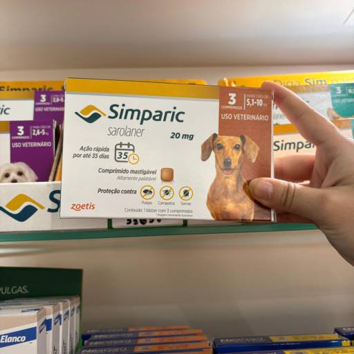 Carrapaticida Simparic 5,1 a 10 kg 20mg - Melhor preço