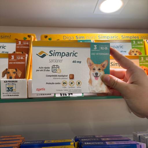 Carrapaticida Simparic 10,1 a 20 kg 40mg - Melhor preço