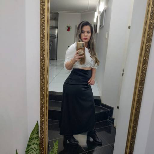 Saia Preta em Cetim do P ao G – Sofisticação por R$129,00 por Sivest