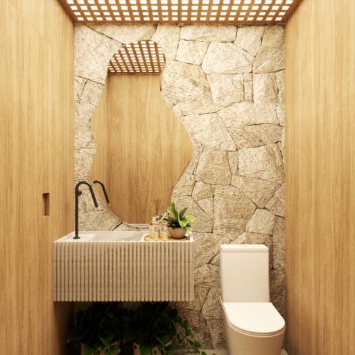 Projeto de interiores lababo contemporâneo e aconchegante