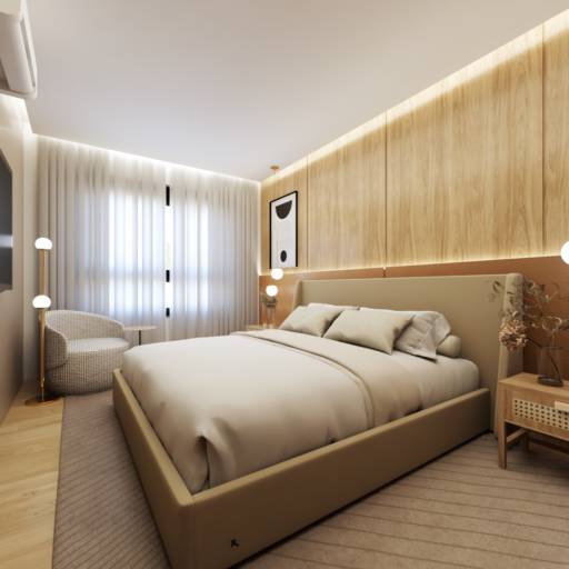 Projeto de Interiores na Riviera de Santa Cristina XIII – Estilo e Conforto sob Medida em Riviera de Santa Cristina XIII, SP por Vanderléia Ribeiro - Arquitetura e Interiores