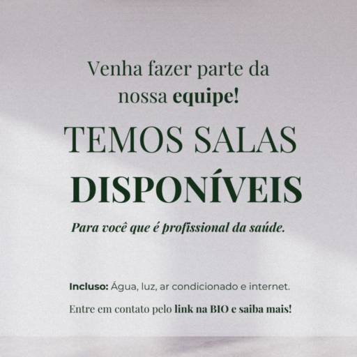 Temos Salas Disponíveis para Profissionais da Saúde!