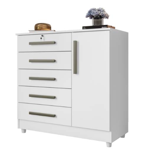 Cômoda 5 gavetas e 1 porta