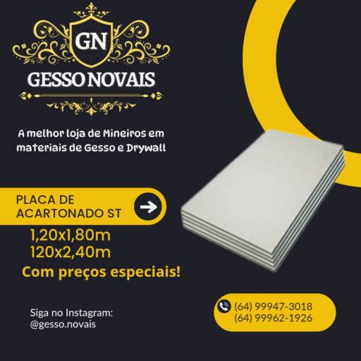 Placa de Acartonado ST - 1,20x1,80m / 120x2,40m