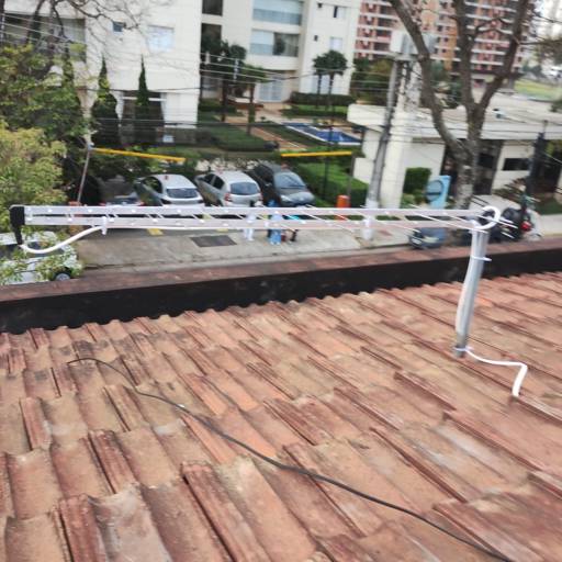Antena Proeletronic 38 elementos instalada para dois pontos no bairro Jardim Santo André em 15/07/2025