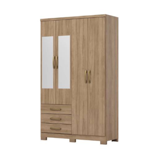 Guarda-roupa Solteiro - 4 portas e 3 gavetas por Cirineu Móveis