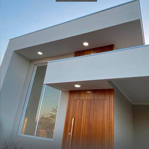 Porta Ripada GL-21 – Design, Resistência e Sofisticação para Sua Fachada no Ninho Verde II Eco Residence por Portales Portas e Janelas