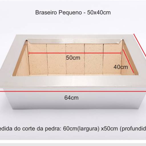 Braseiro 50x40 – Inox Duplo Blindado por Estoril Churrasqueiras Atibaia