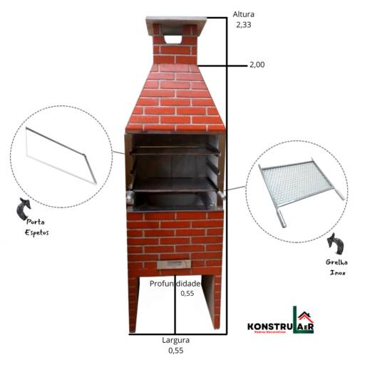 Churrasqueiras Prémoldadas / Trios  / Acessórios em Ourinhos, SP por Konstrulaer Pedras Decorativas