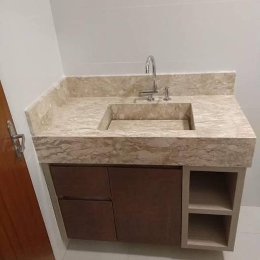 Lavatório no Mármore Travertino por R.R Marmoraria