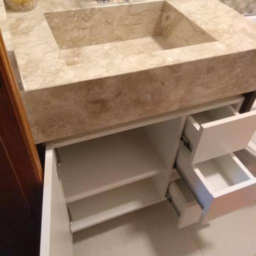 Lavatório no Mármore Travertino por R.R Marmoraria