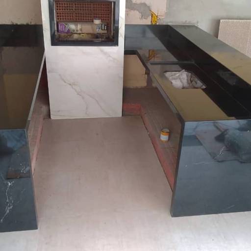 Área gourmet no Granito Preto Negresco por R.R Marmoraria