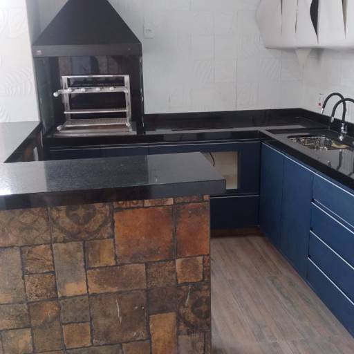 Área gourmet no Granito Preto Negresco