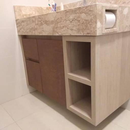 Lavatório no Mármore Travertino por R.R Marmoraria