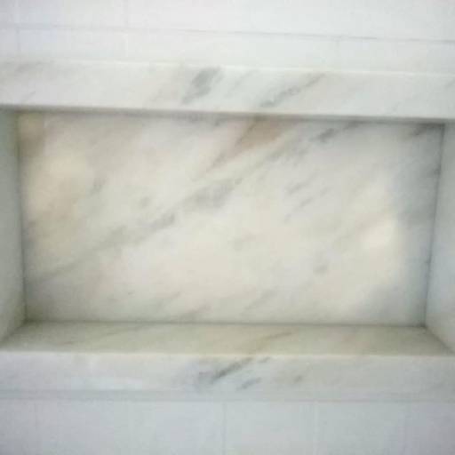 Lavatório e Nicho no mármore branco com champanhe por R.R Marmoraria