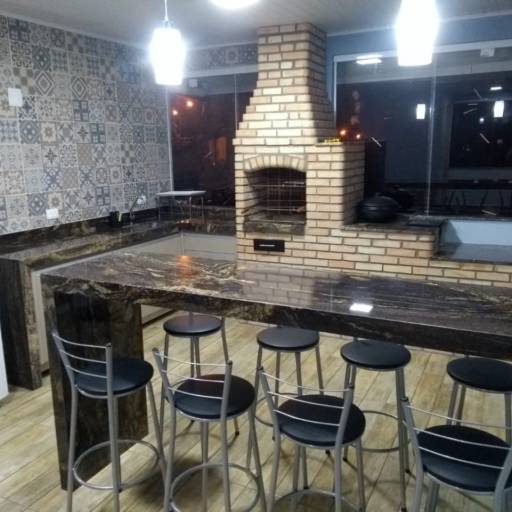 Balcão no Granito Dark Blue por R.R Marmoraria