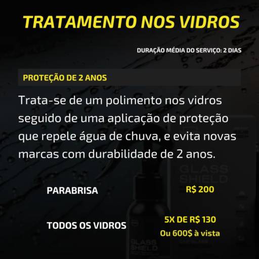 Tratamento nos vidros