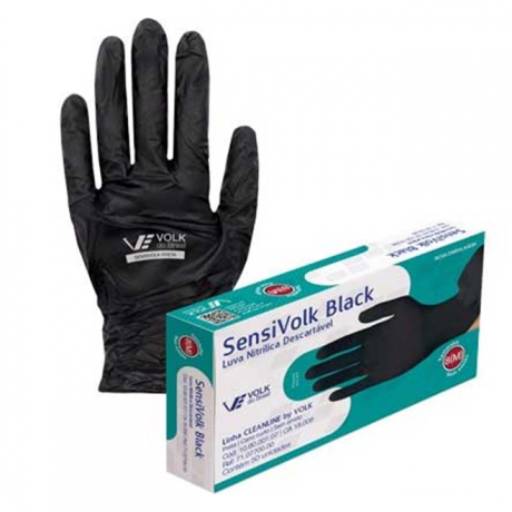 Luva Sensivolk Nitrilica Black 