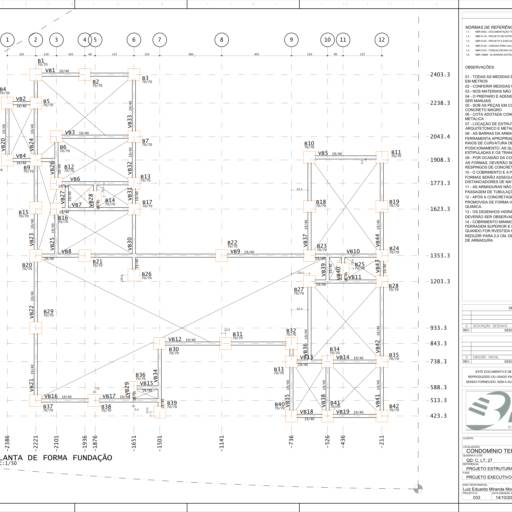 Dimensionamento do Baldrame