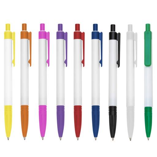 01095L Caneta Plástica em São José do Rio Preto, SP por Public Gráfica e Brindes