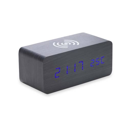 04358 Relógio de Madeira com Carregamento por Indução em São José do Rio Preto, SP por Public Gráfica e Brindes