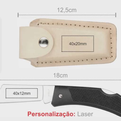 Canivete 3" Com Cabo Emborrachado E Bainha Em Couro CN-00130 em São José do Rio Preto, SP por Public Gráfica e Brindes