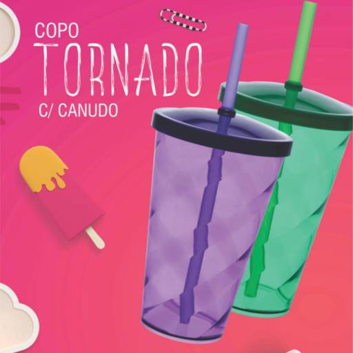 Copo Tornado c/ Canudo em São José do Rio Preto, SP por Public Gráfica e Brindes