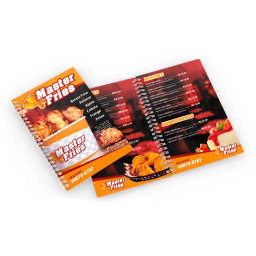 Cardápios em PVC Páginas por Public Gráfica e Brindes