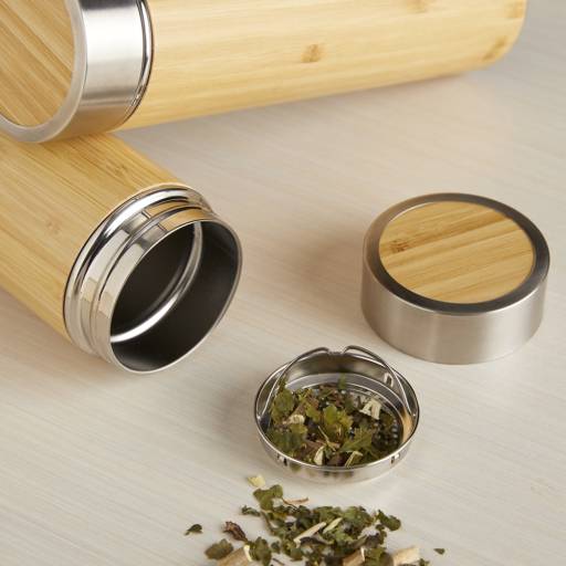 18642 Garrafa Bambu Térmica 500ml com Infusor em São José do Rio Preto, SP por Public Gráfica e Brindes
