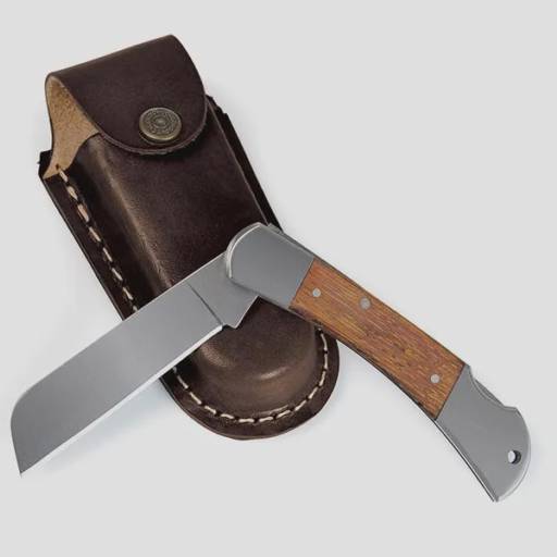 Canivete 3" Cabo Com Detalhes Em Madeira E Bainha Em Couro CN-00603 em São José do Rio Preto, SP por Public Gráfica e Brindes