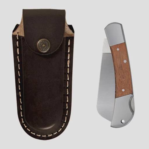 Canivete 3" Cabo Com Detalhes Em Madeira E Bainha Em Couro CN-00603 em São José do Rio Preto, SP por Public Gráfica e Brindes