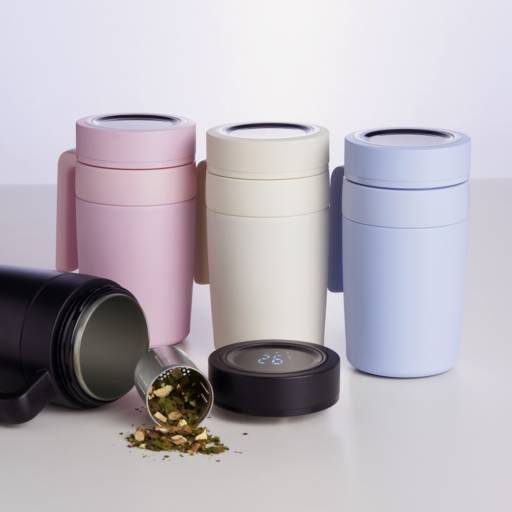 18641 Caneca Térmica Inox 500ml com Display LED em São José do Rio Preto, SP por Public Gráfica e Brindes