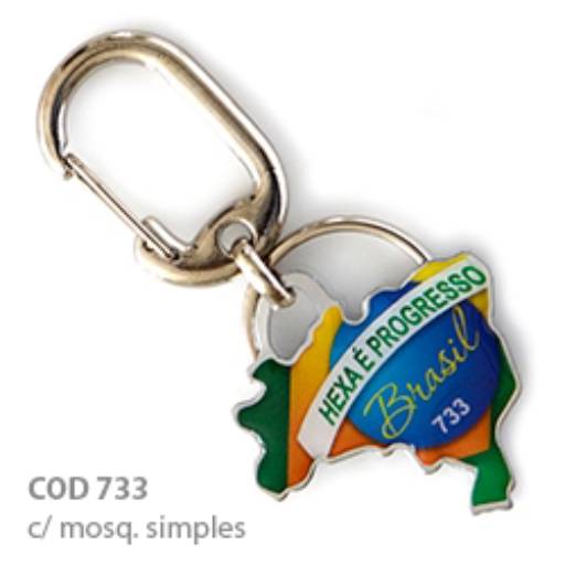 Chav. Chapinha Metálica COD 733 - Mapa do Brasil em São José do Rio Preto, SP por Public Gráfica e Brindes