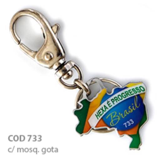 Chav. Chapinha Metálica COD 733 - Mapa do Brasil em São José do Rio Preto, SP por Public Gráfica e Brindes